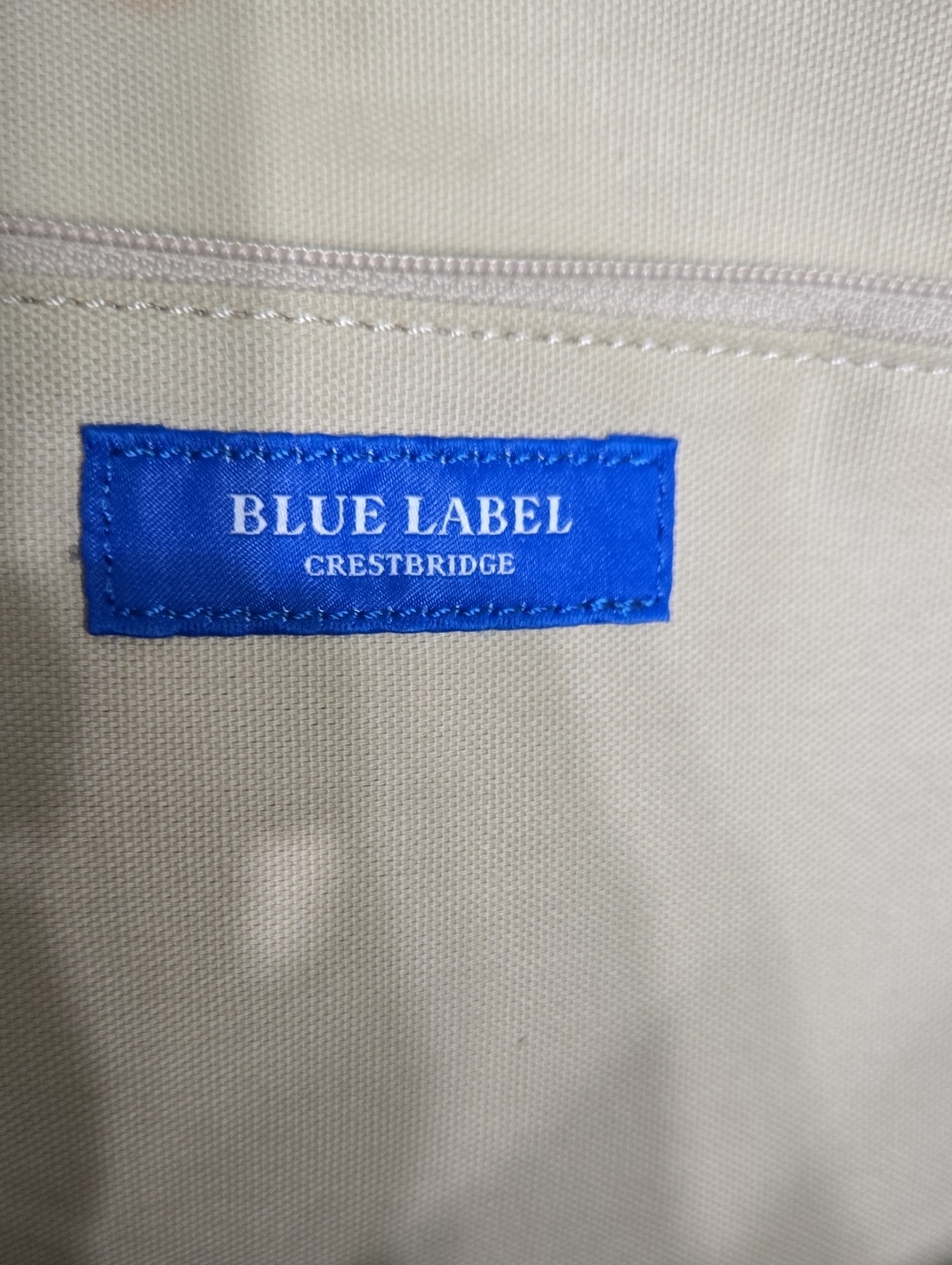 BURBERRY Blue Label Cream Canvas Tote with Brown Leather Trim and Plaid Stripe - Picture 11 of 17